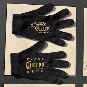 Vintage Jose Cuervo Black Knit Gloves “Place Cuervo Here” “Official Margarita”